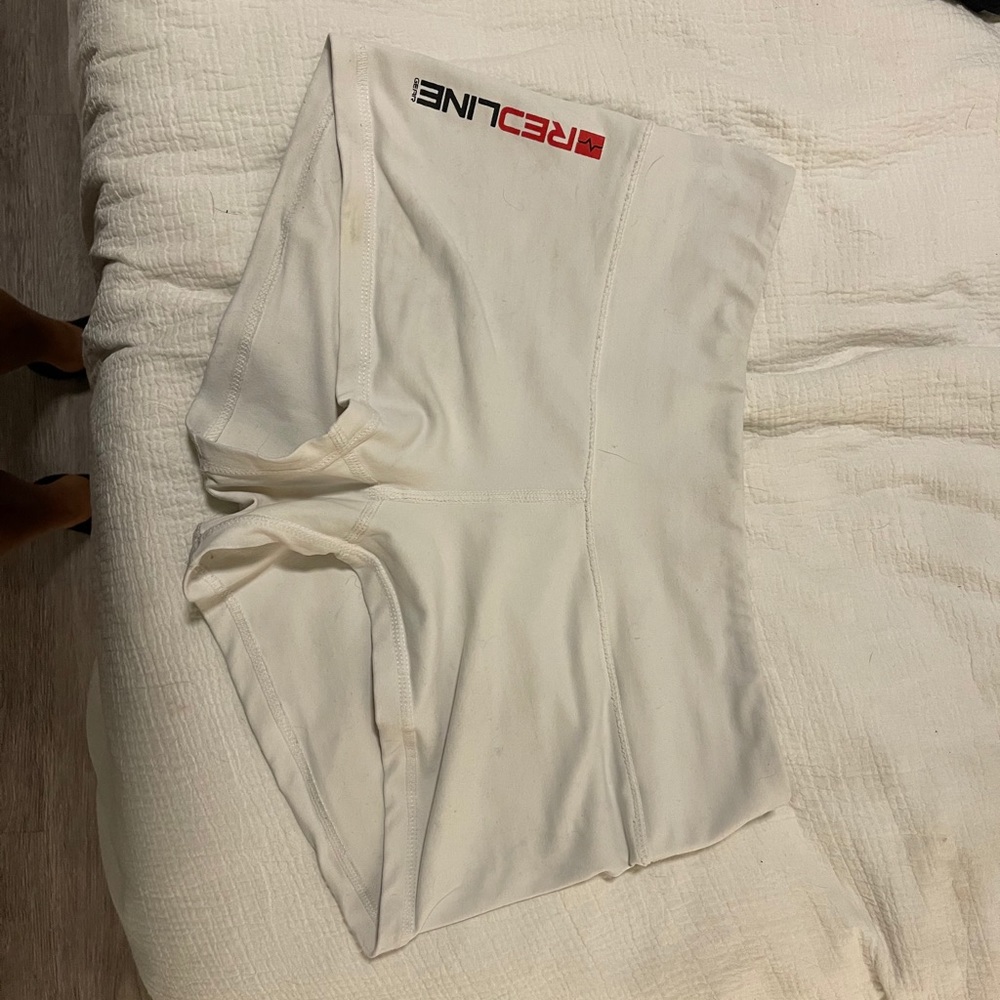 White workout shorts